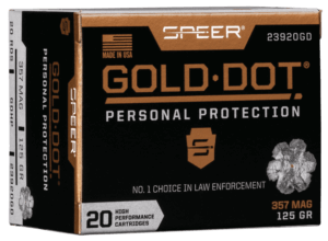 Speer 23917GD Gold Dot Personal Protection Short Barrel 357 Mag 135 gr 990 fps Hollow Point (HP) 20rd Box