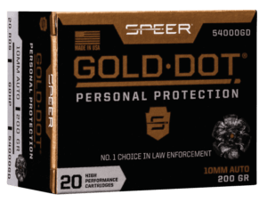 Speer Ammo 54000GD Gold Dot Personal Protection 10mm Auto 200 gr Hollow Point (HP) 20rd Box