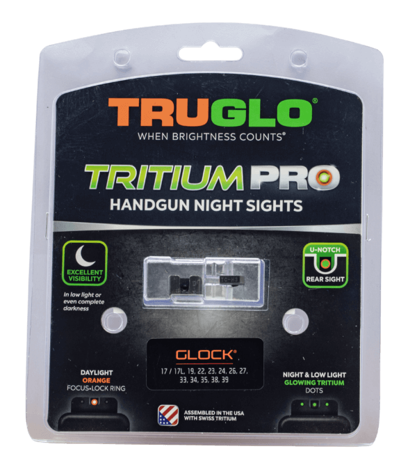 TruGlo TG231G1C Tritium Pro Black | Green Tritium Orange Outline Front Sight Green Tritium Rear Sight