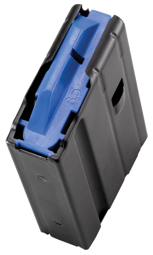 DuraMag 1065041176CP SS Replacement Magazine Black with Blue Follower Detachable 10rd 6.5 Grendel 6mm ARC for AR-15