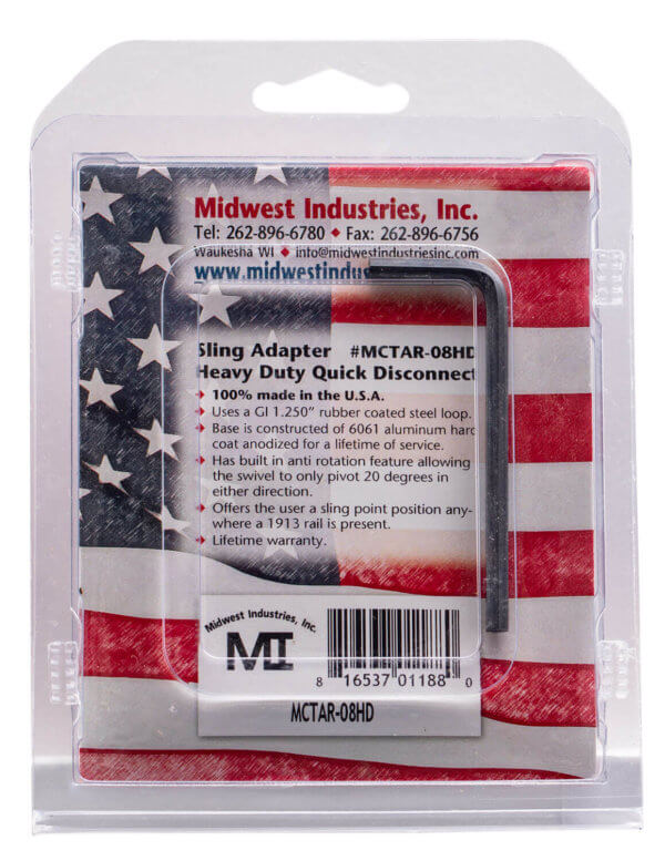 Midwest Industries MCTAR08HD Quick Detach Front Sling Adapter HD Black Aluminum