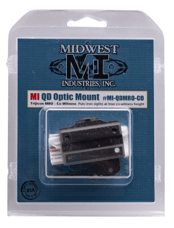 Midwest Industries MIQDMROCO Trijicon MRO Co-Witness Black Hardcoat Anodized Any w/Rail Quick Detach Picatinny Rail Aluminum