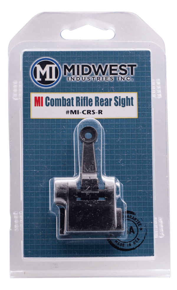 Midwest Industries MICRSSET Combat Rifle Sight Set  Black Flip Up Front & Rear for AR-15  M16  M4