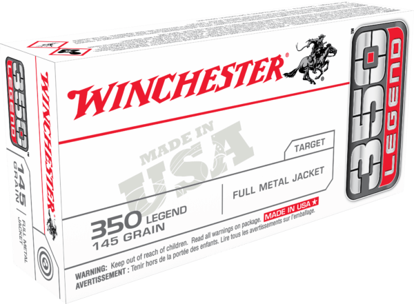 Winchester Ammo USA3501 USA 350 Legend 145 gr 2350 fps Full Metal Jacket (FMJ) 20rd Box