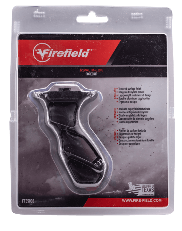 Firefield FF35007 Rival-XL Foregrip Matte Black Aluminum KeyMod Mounted for AR-Platform