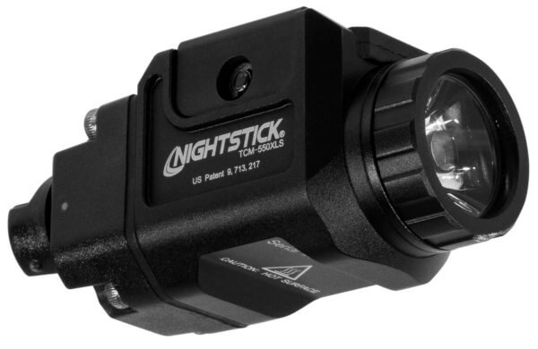 Nightstick TCM550XLS TCM-550XLS Compact Weapon Light Black Anodized Hardcoat Aluminum  Compatible w/ Glock Handgun  550 Lumens White LED Bulb 136 Meters Beam Features Strobe Lighting