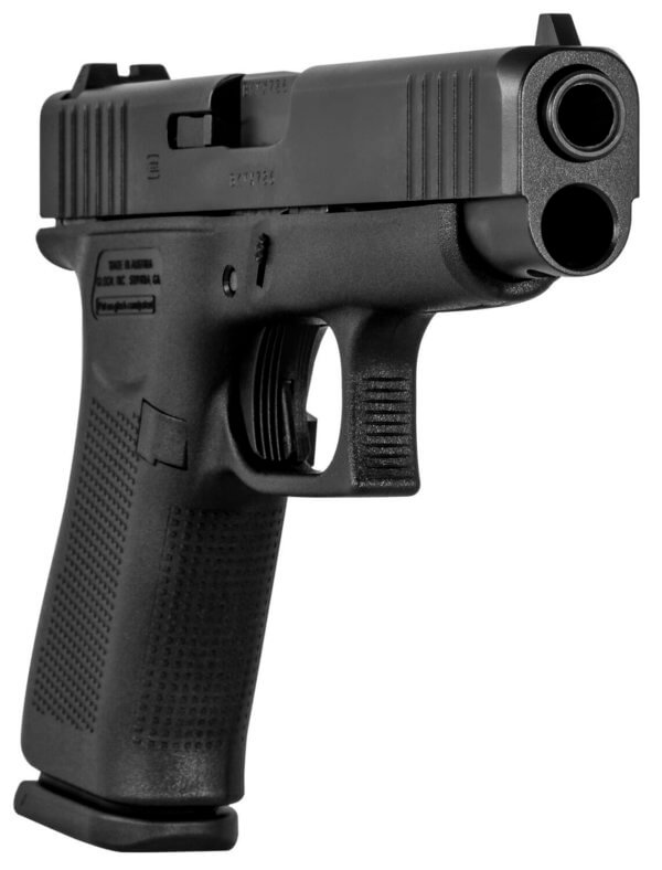 Glock PA4850201 G48 Compact Slim 9mm Luger 10+1 4.17″ Black GMB Barrel Black nDLC Serrated Slide Black Polymer Frame w/Beavertail Black Textured Polymer Grips Right Hand