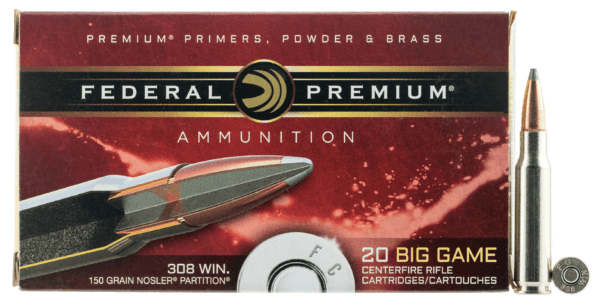 Federal P308S Premium Hunting 308 Win 150 gr Nosler Partition (NP) 20rd Box