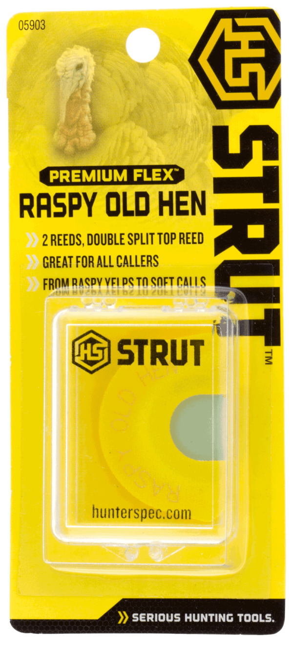HS Strut 05904 Cuttn 2.5 Diaphragm Call Double Reed Attracts Turkeys Yellow