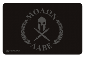TekMat TEKR17MOLONLABE Molon Labe Cleaning Mat Black/Gray Rubber 17″ Long Molon Labe Spartan