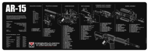 TekMat TEKR36AR15 AR-15 Cleaning Mat Black/White Rubber 36″ Long AR-15 Parts Diagram