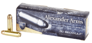Alexander Arms AB350XTPBOX XTP Hunting 50 Beowulf 350 gr Hornady XTP Hollow Point 20rd Box