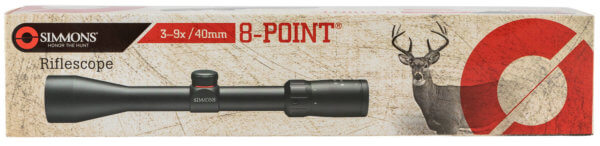 Simmons 8 Point 3-9x 40mm Obj 31.40-10.50 ft @ 100 yds FOV Matte Black Finish Truplex
