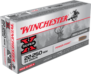 Winchester Ammo X222502 Super X 22-250 Rem 64 gr Power-Point (PP) 20rd Box