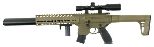Sig Sauer Airguns AIRMCX MCX Air CO2 177 Pellet 30rd Flat Dark Earth Flat Dark Earth Synthetic Stoc with 1-4x24mm Scope