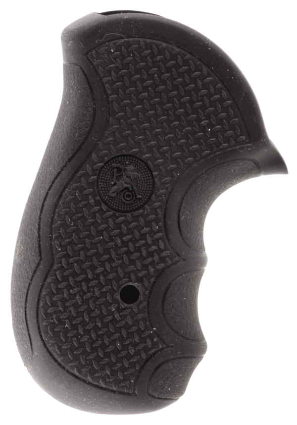 Pachmayr 02483 Diamond Pro Grip Diamond Checkering Black Rubber with Finger Grooves for Ruger SP101