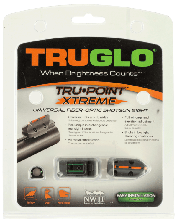 TruGlo TG961M Slug Gun Series Black | Red Fiber Optic Front Sight Green Fiber Optic Rear