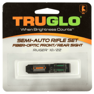 TruGlo TG111W Ruger 10/22 Fiber Optic Sight Set Black Red Front Green Rear for Ruger 10/22 (Except Takedown)