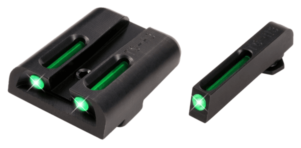 TruGlo TG131GT2 TFO Black | Green Tritium & Fiber Optic Front Sight Green Tritium & Fiber Optic Rear Sight