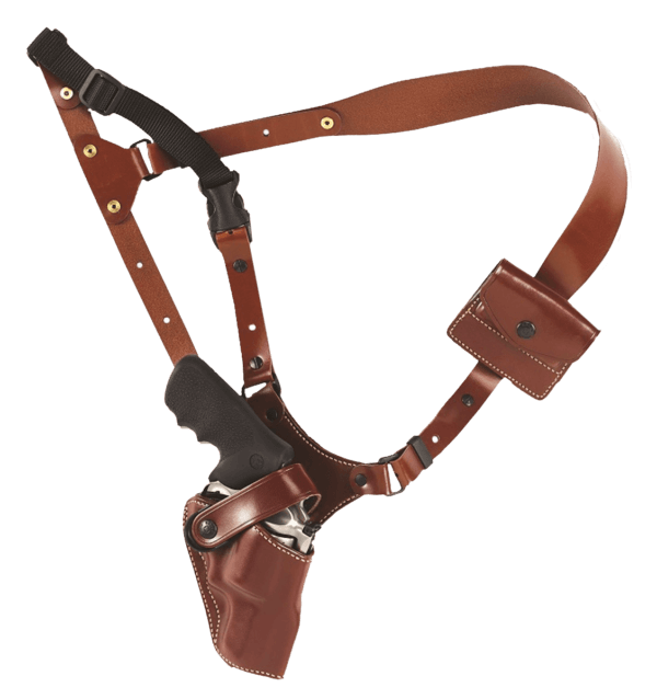 Galco GA170 Great Alaskan Chest Holster Fits Chest Up To 54 Tan Leather Shoulder/Torso Strap Fits S&W X Frame 500 4″ Right Hand”