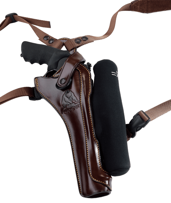 Galco KH172H Kodiak Hunter Chest Holster Havana Brown Leather Shoulder/Torso Strap Fits S&W X Frame 8.375 Right Hand”
