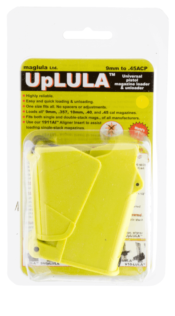 Maglula UP60L UpLULA Loader & Unloader Double & Single Stack Style made of Polymer with Lemon Finish for 9mm Luger  45 ACP Pistols