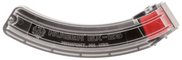 Ruger 90591 BX-25 25rd Magazine Fits Ruger 10/22/SR/77/Charger 22LR BX-25 Clear
