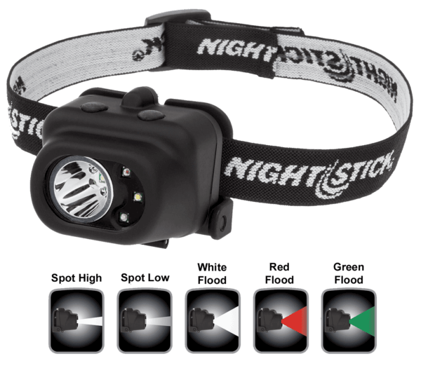Nightstick NSP4610B NSP-4610B Multi-Function Black 110/135/210 Lumens Green/Red/White LED Bulb 93 Meters Beam Distance