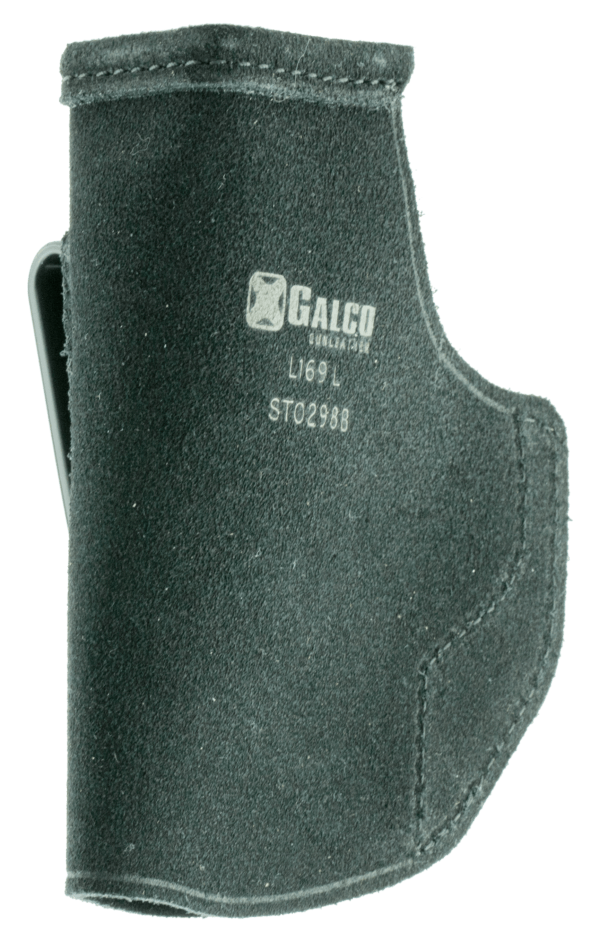 Galco STO286B Stow-N-Go IWB Black Leather Belt Clip Fits Glock 26 Gen3-5/27 Gen3-5/33 Right Hand