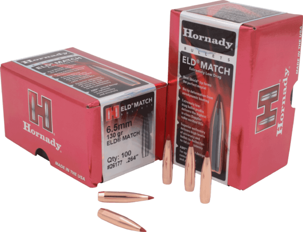 Hornady 26177 ELD Match 6.5mm .264 130 GR 100 Box