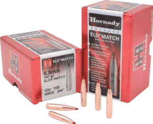 Hornady 26333 ELD Match 6.5mm .264 147 GR 100 Box
