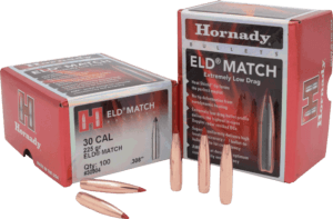 Hornady 30904 ELD Match 30 Caliber .308 225 GR 100 Box