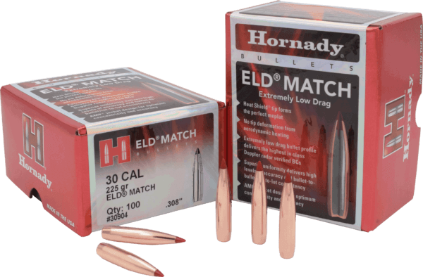 Hornady 30904 ELD Match 30 Caliber .308 225 GR 100 Box