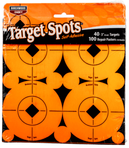 Birchwood Casey 33903 Target Spots Self-Adhesive Paper 3″ Bullseye Orange 4 Per Page 10 Pages Per Pack