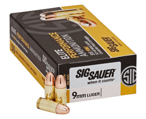 Sig Sauer E9MMB150 Elite Ball 9mm Luger 115 gr Full Metal Jacket (FMJ) 50rd Box
