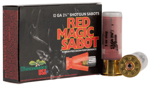Brenneke SL122RMS Red Magic Sabot 12 Gauge 2.75″ 1 oz Sabot Slug Shot 5rd Box
