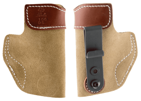 DeSantis Gunhide 106NBD6Z0 Sof-Tuck IWB Natural Leather/Suede Belt Clip Compatible w/Glock 43 Left Hand