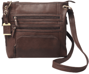 Bulldog BDP039 Cross Body Conceal Carry Purse For Small Pistols & Revolvers Brown Leather 14 x 12″ x 3″ Includes Color Matched Holster”