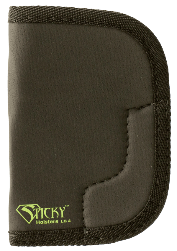 Sticky Holsters LG5 LG-5 Lg/Long Revolvers up to 4″ Latex Free Synthetic Rubber Black w/Green Logo
