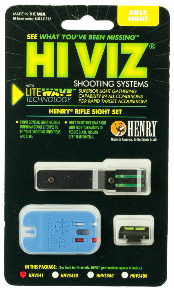 HiViz HHVS41 Henry Rifles Sight Set Black Interchangeable Front & Rear Sight for Henry Rifles