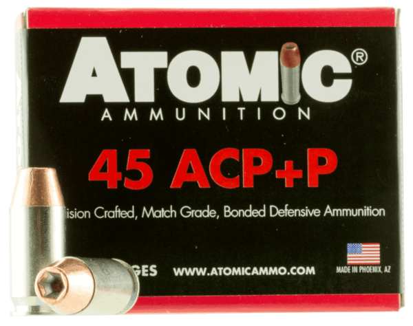 Atomic 00458 Pistol 45 ACP +P 185 gr Bonded Match Hollow Point 20rd Box