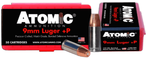 Atomic 00409 Pistol 9mm Luger +P 124 gr Bonded Match Hollow Point 50rd Box