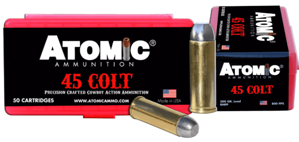 Atomic Ammunition 00434 Cowboy Action Precision Craft 45 Colt (LC) 200 gr Lead Round Nose Flat Point (LRNFP) 50rd Box