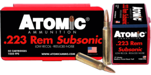 Atomic 00429 Rifle Subsonic 223 Rem 77 gr Hollow Point Boat Tail (HPBT) 50rd Box