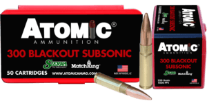 Atomic 00465 Rifle Subsonic 300 BO 220 gr Hollow Point Boat Tail 50rd Box