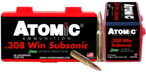 Atomic 00472 Rifle Subsonic 308 Win 260 gr Soft Point Round Nose (SPRN) 50rd Box