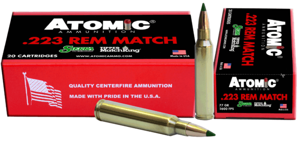 Atomic Ammunition 00459 Rifle Match 223 Rem 77 gr Tipped MatchKing 20rd Box