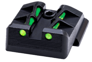AmeriGlo XD191 Classic Tritium Sight Set for Springfield Armory XD Black | Green Tritium with White Outline Front and Rear