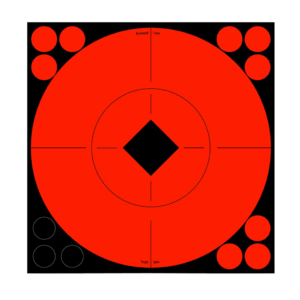 Birchwood Casey 33916 Target Spots Self-Adhesive Paper Black/Red 8″ Bullseye Includes Pasters 8 Per Pkg