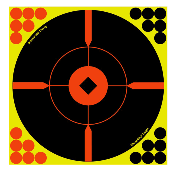Birchwood Casey 34806 Shoot-N-C Self-Adhesive Paper 8″ Bullseye BMW Black/Red 6 Pack